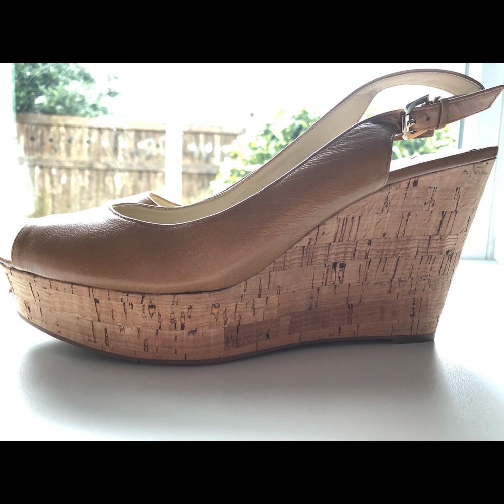 NWOB Nine West Leggy Cork Wedges